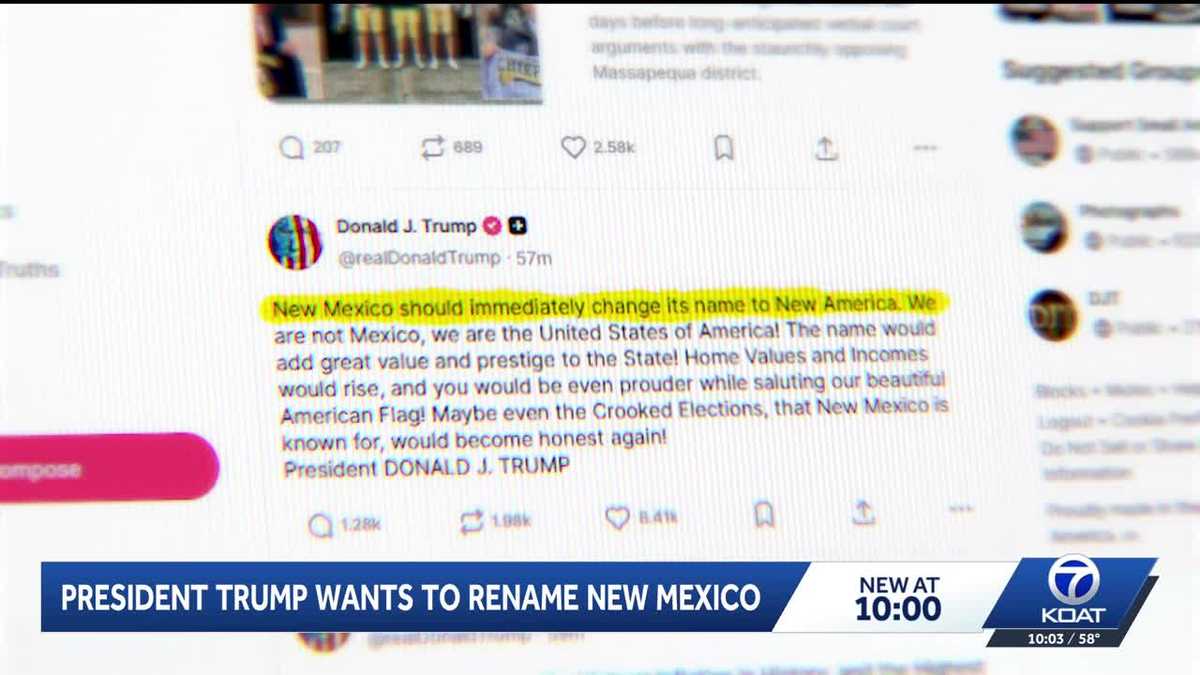 President Trump reiterating New Mexico's name change to New America