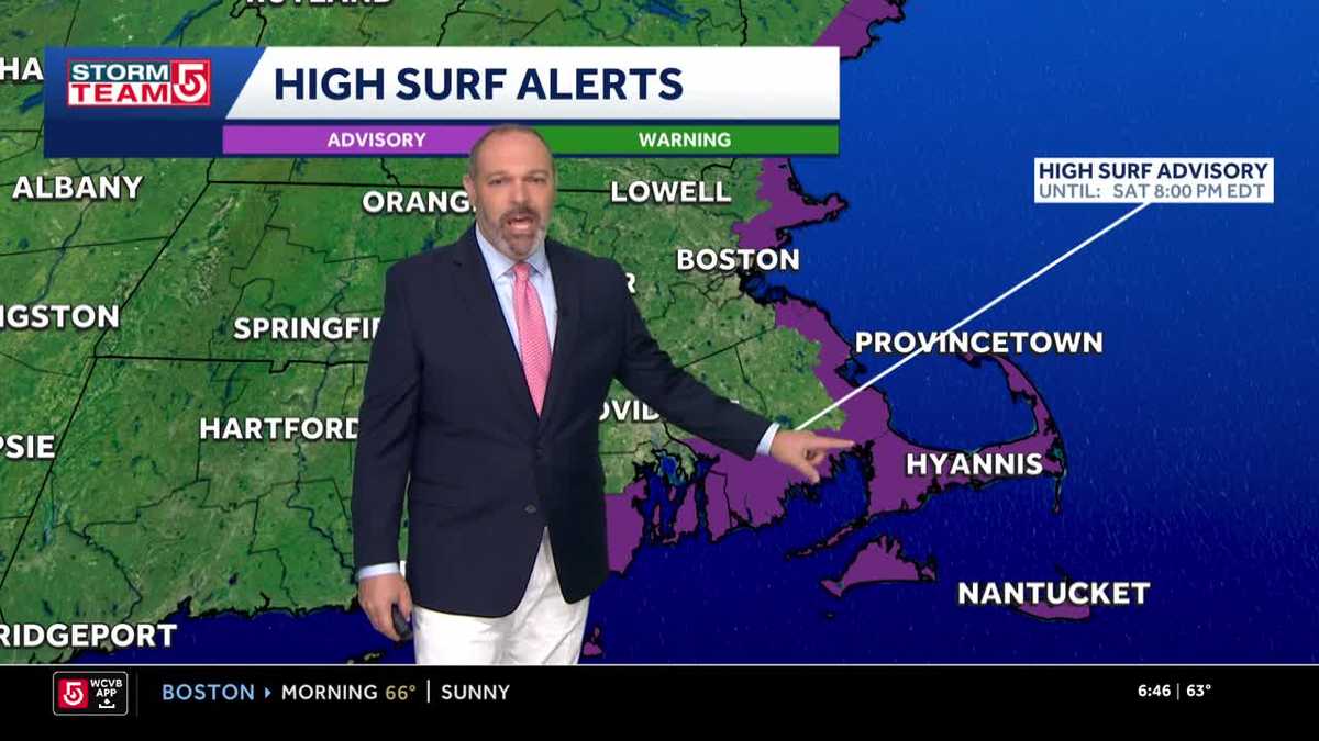 Video Forecast: Rough surf continues for Mass. beaches, rain chances Monday