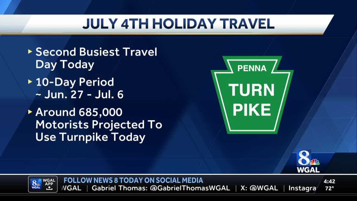 Pa. Turnpike says today will be the busiest travel day of Fourth of July weekend