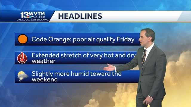 Heat Advisory Friday with only a few spotty afternoon storms - Vimarsana News