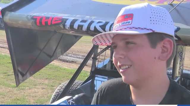Dale Earnhardt's grandson races sprint car at Southern Iowa Speedway
