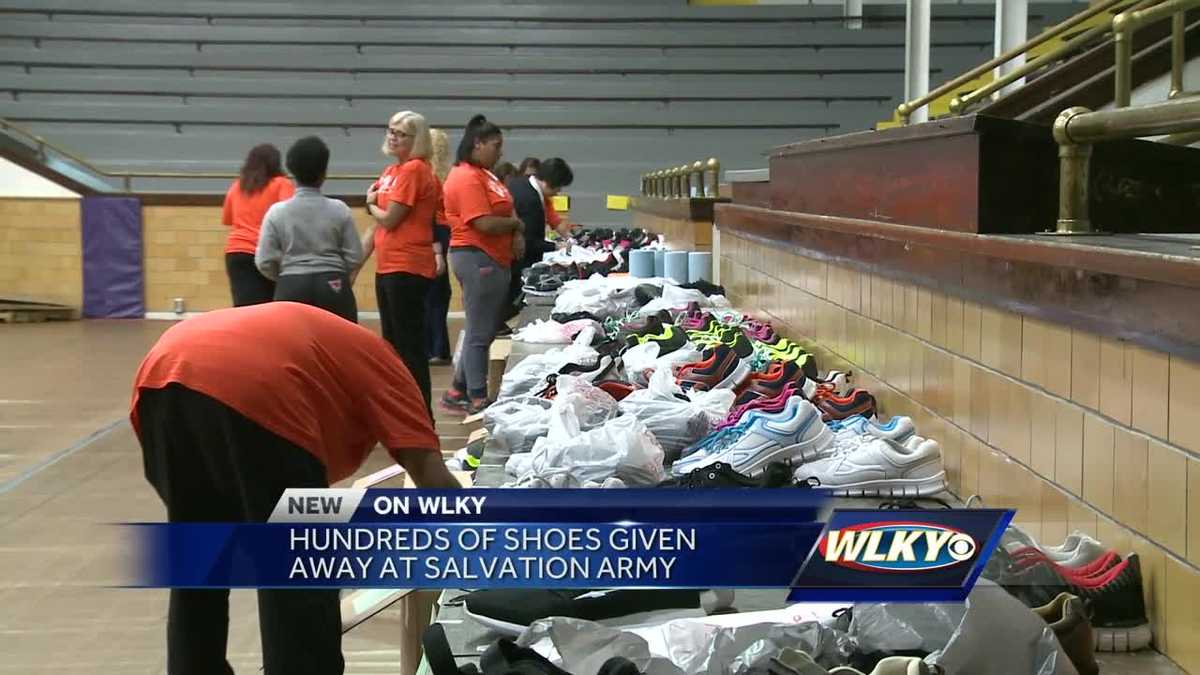 Hundreds of shoes given away at Salvation Army