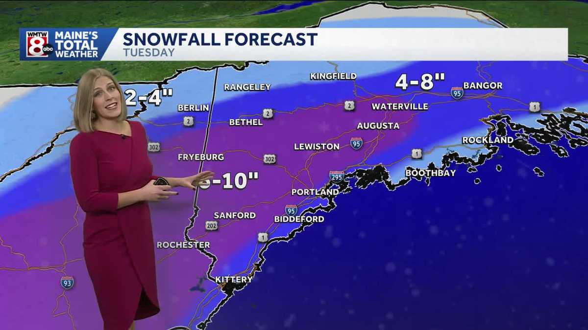 Updated Maine snowfall map: More areas could see up to 10 inches