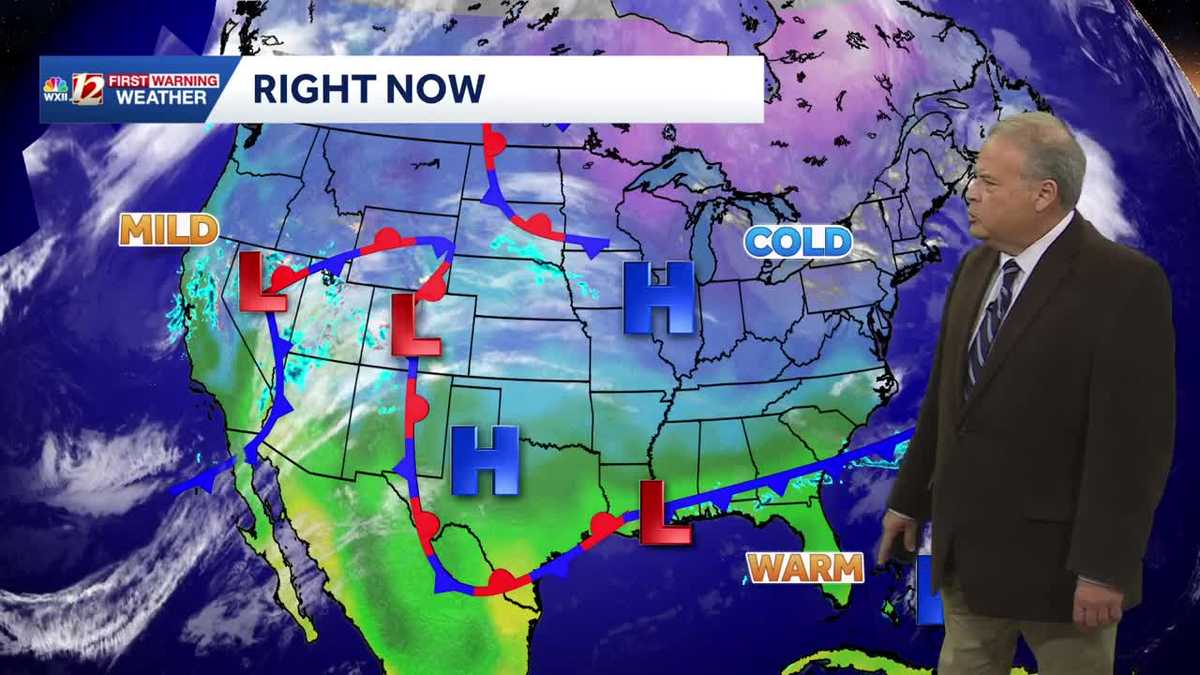 Dry and Mild thru Saturday. Soggy Sunday and Chilly in North Carolina