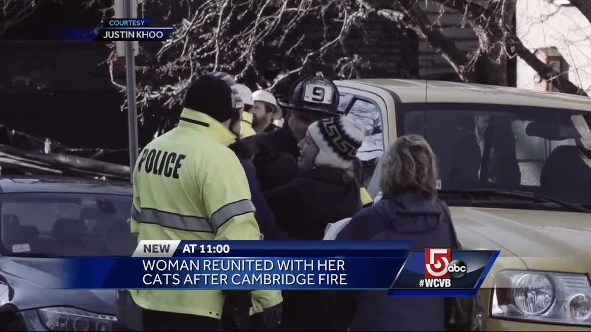 Women reunited with her cats after devastating Cambridge fire
