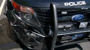 Police chase ends after vehicle collides into police cruisers