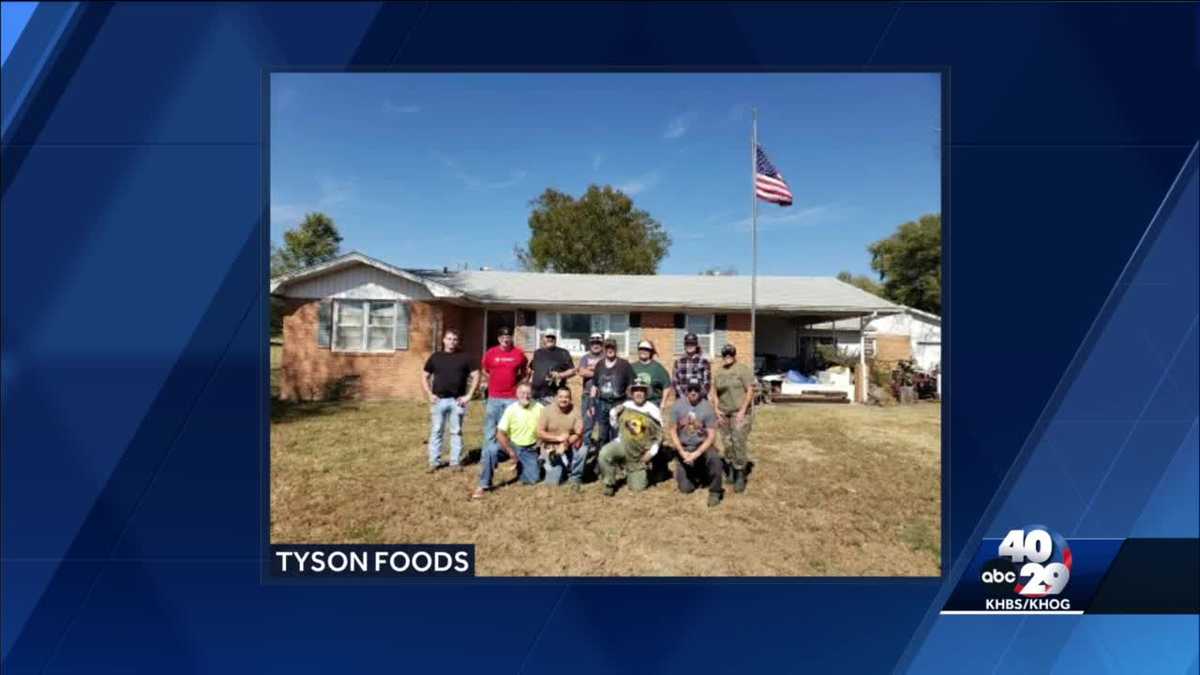 Tyson Employees help local veteran care for his home and property