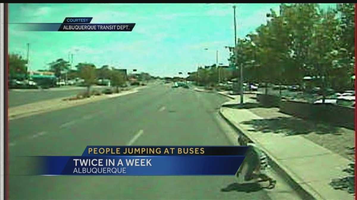 People Jumping at Buses