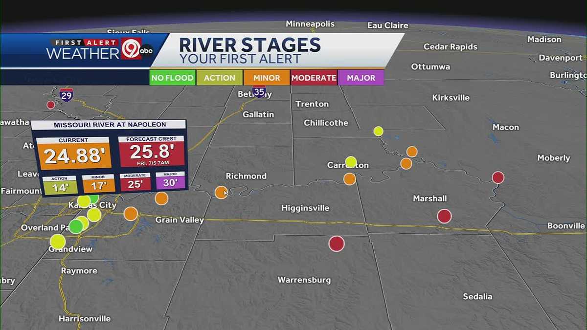 Missouri River levels rising after overnight rain