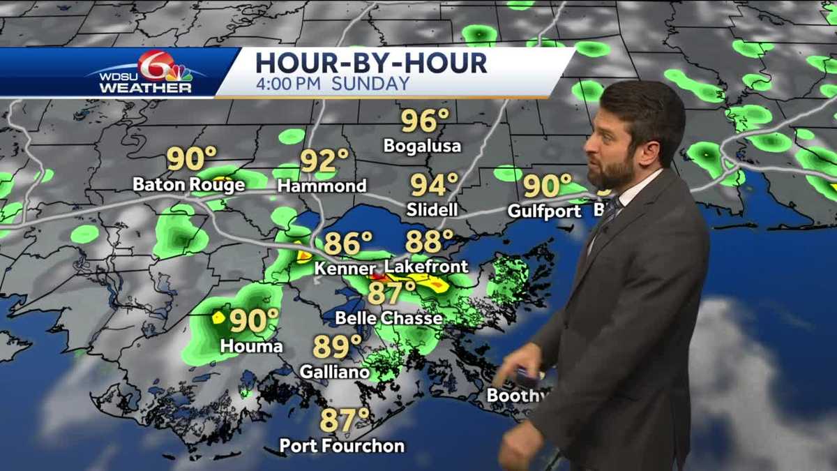 Hot with some showers possible Sunday