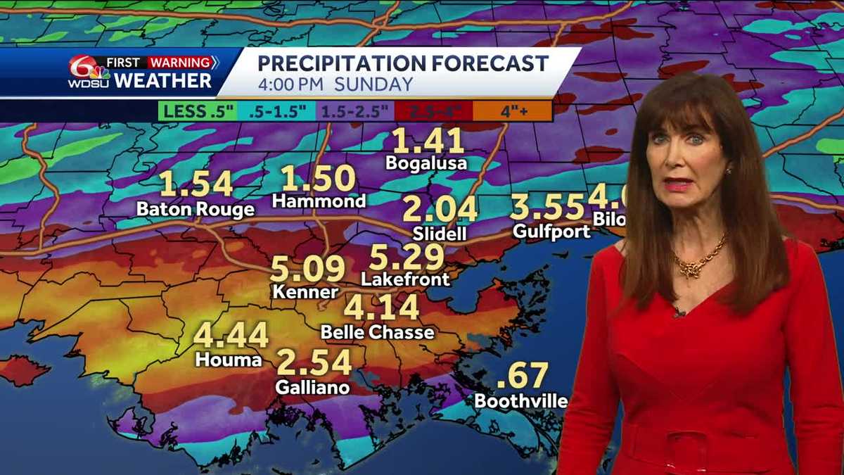 Heavy rain Sunday