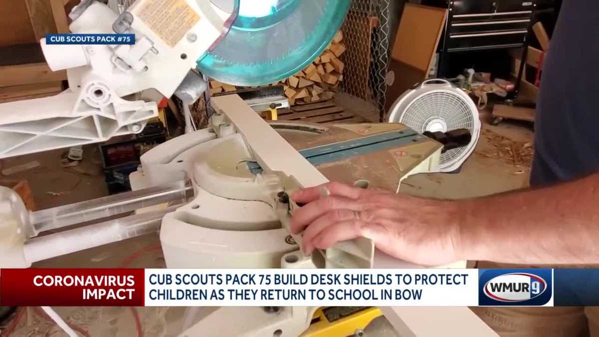 Cub Scouts build desk shields for schools in Bow