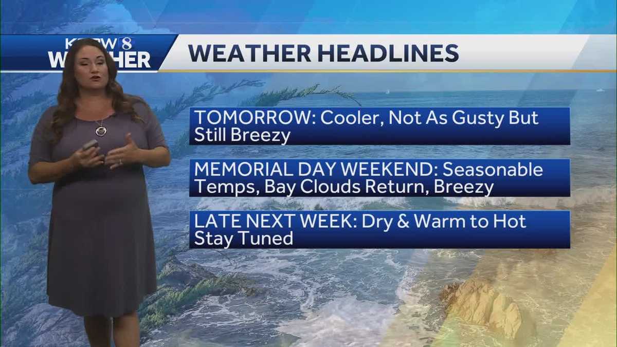 Friday to be cooler, not as gusty but breezy