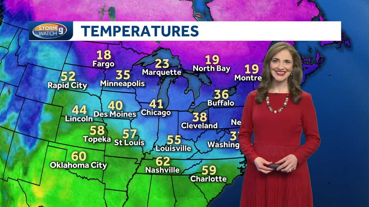 Watch: Milder temperatures on Sunday