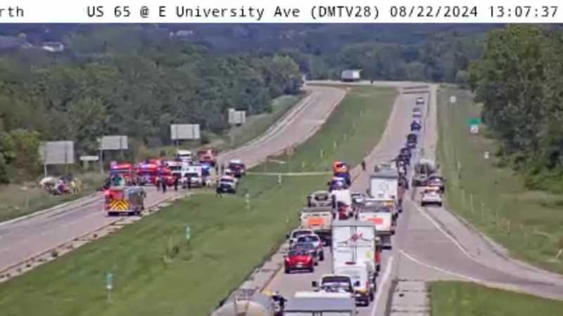 Crews on scene of serious crash on Highway 65 near East University