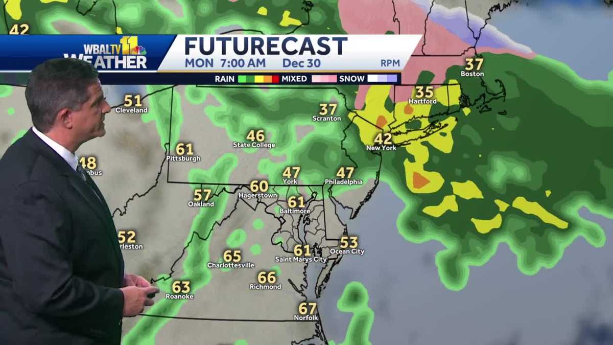 Showers likely to continue into Monday