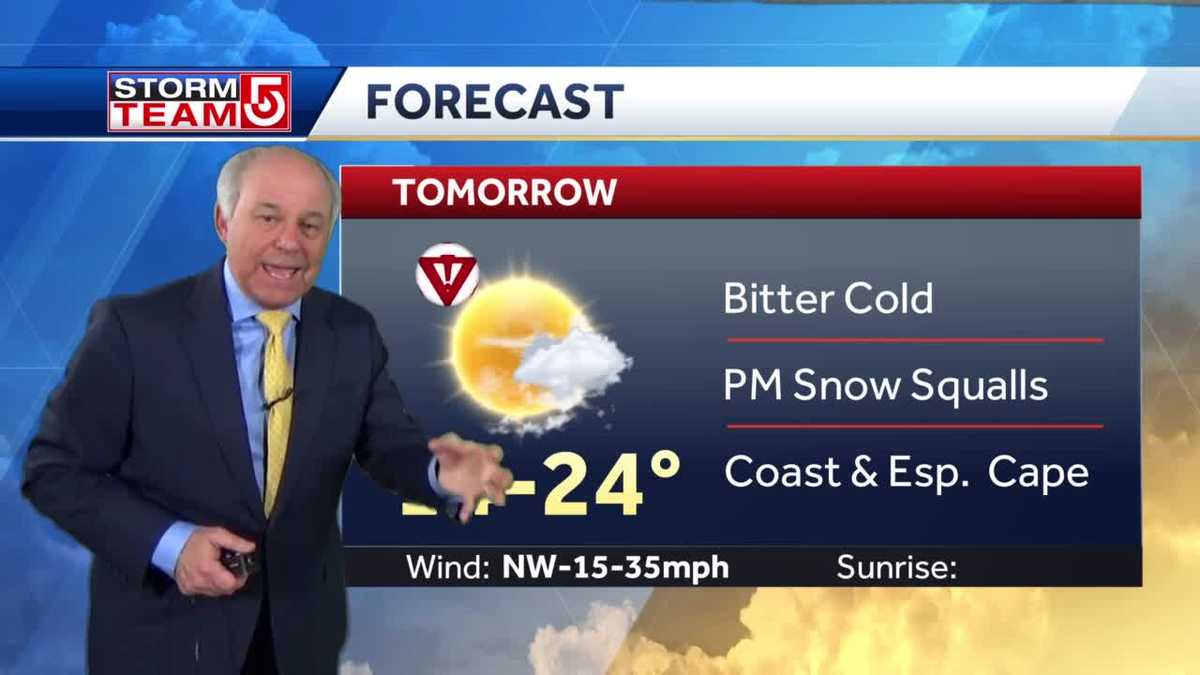 Video: Bitter cold with evening snow squalls Friday