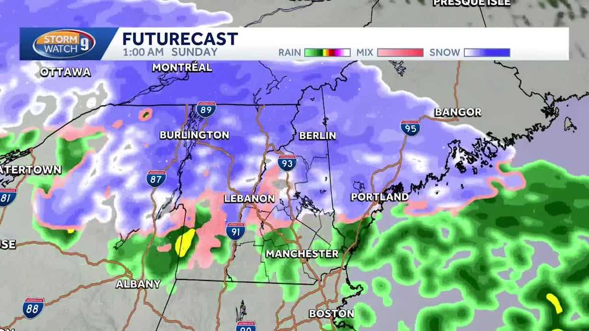 New Hampshire hourly weather timeline: Track wintry mix
