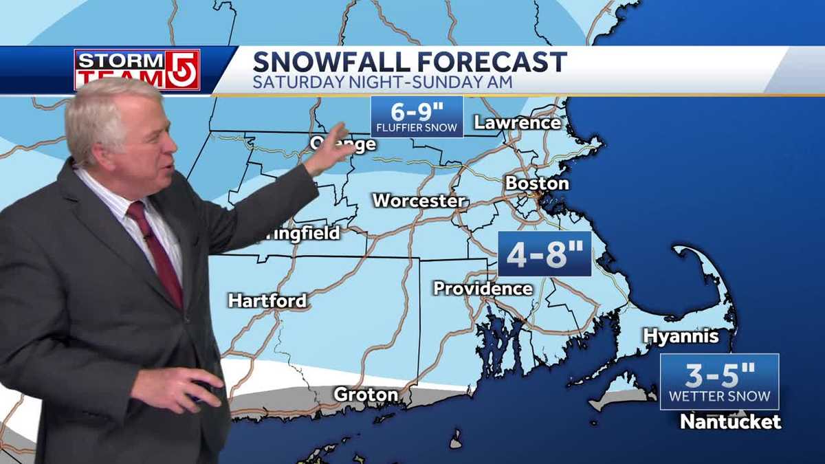 Video: Snow begins Saturday night, picks up intensity Sunday morning