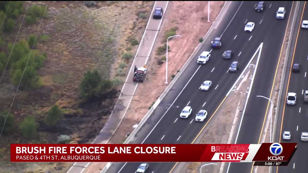 Eastbound Paseo del Norte at 4th Street Reduced to One Lane as Crews Clean Up Brush Fire