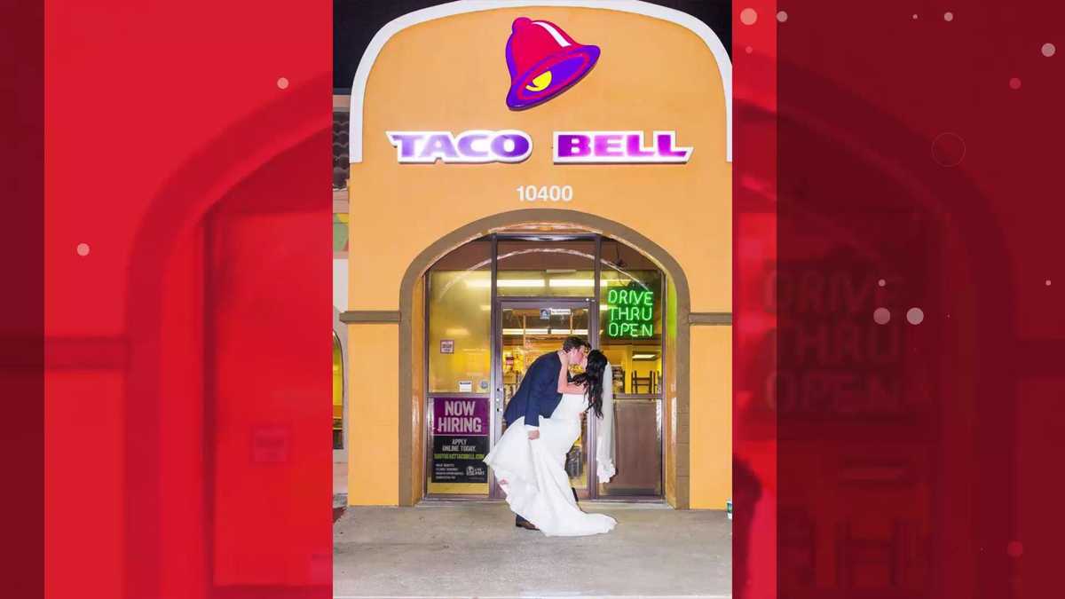 Couple shares love of Taco Bell in wedding photo shoot