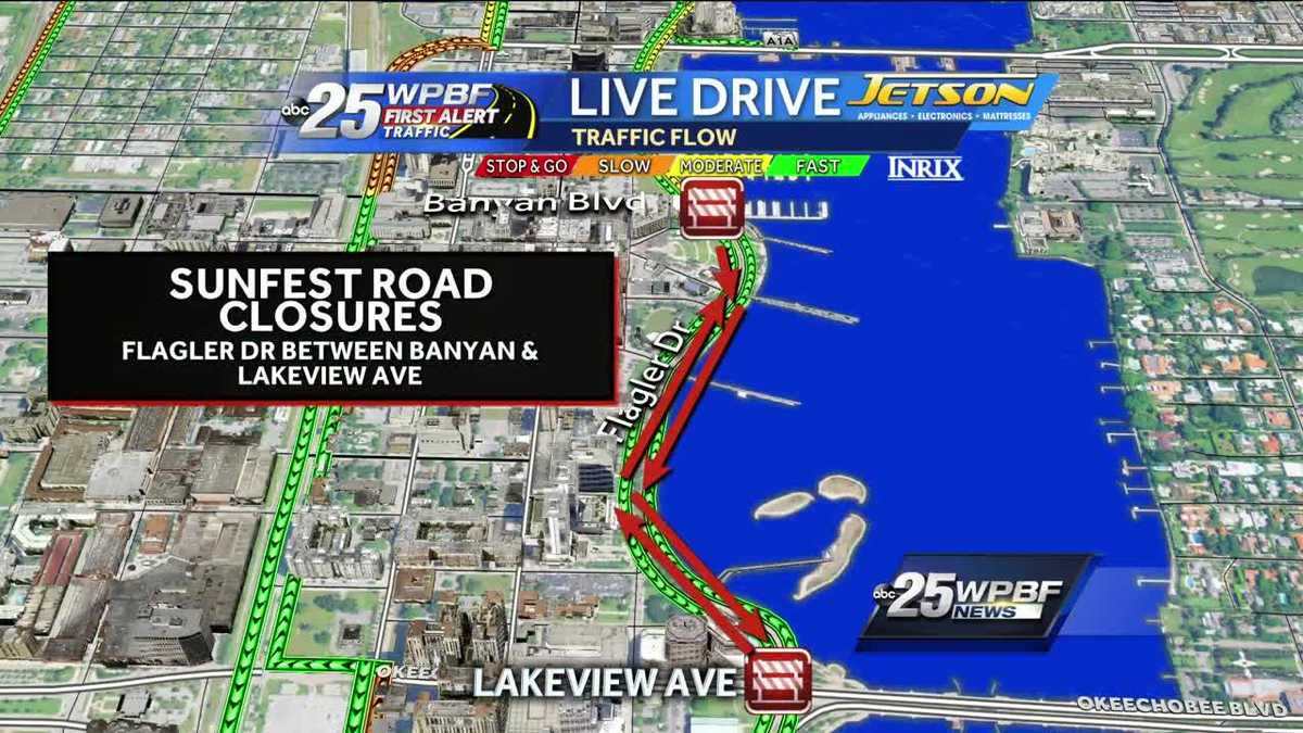Roads closed for SunFest