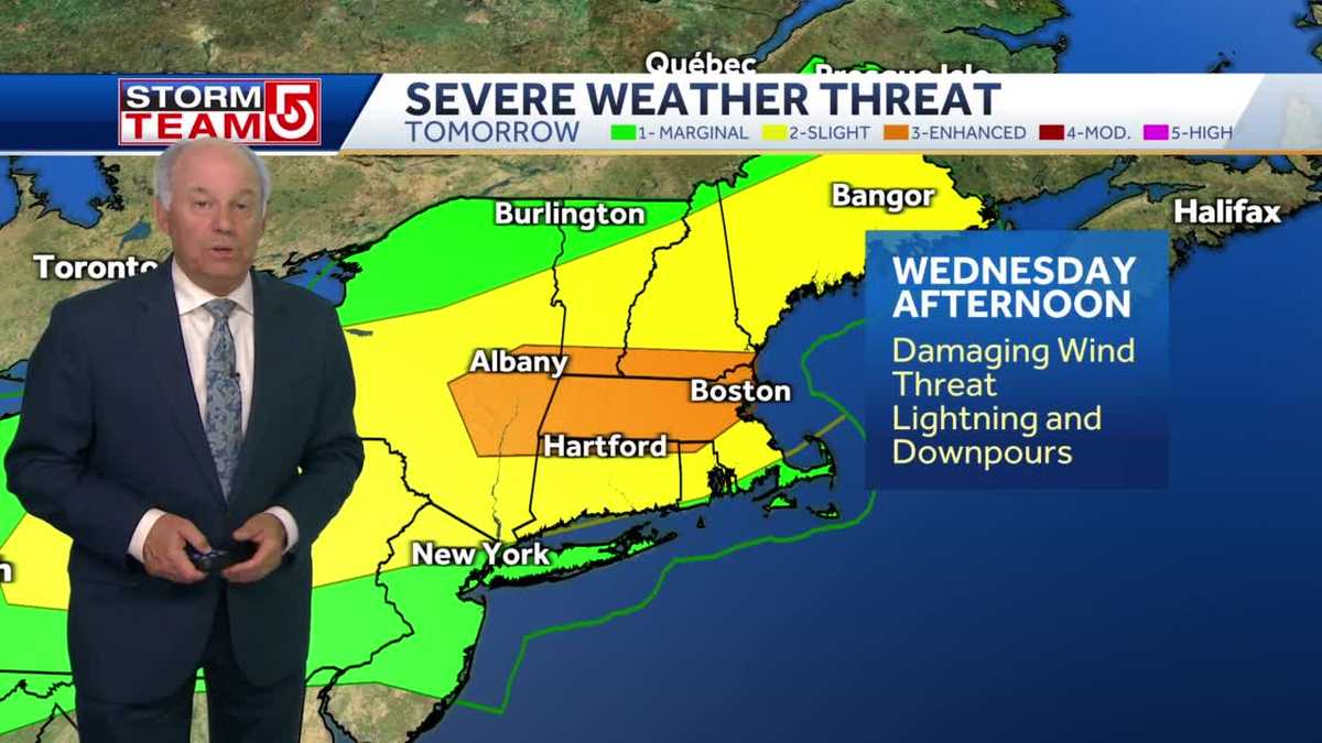 Video: Severe storms possible as expected heat wave breaks