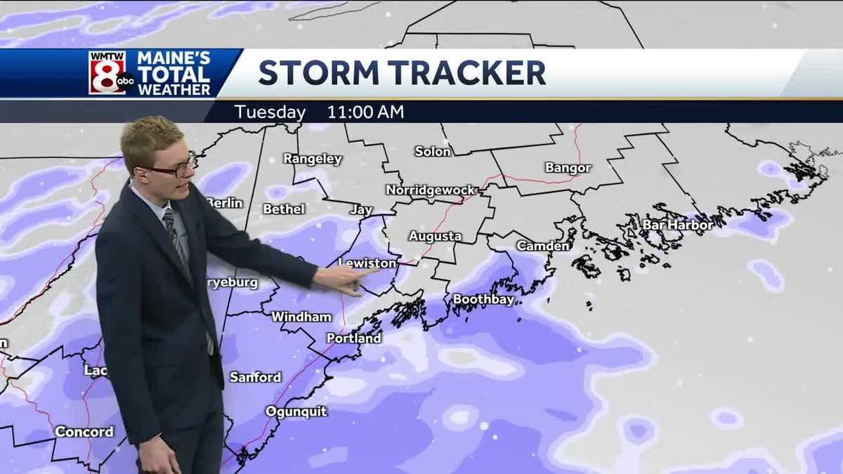 Sunshine on Monday followed by a snowy Tuesday