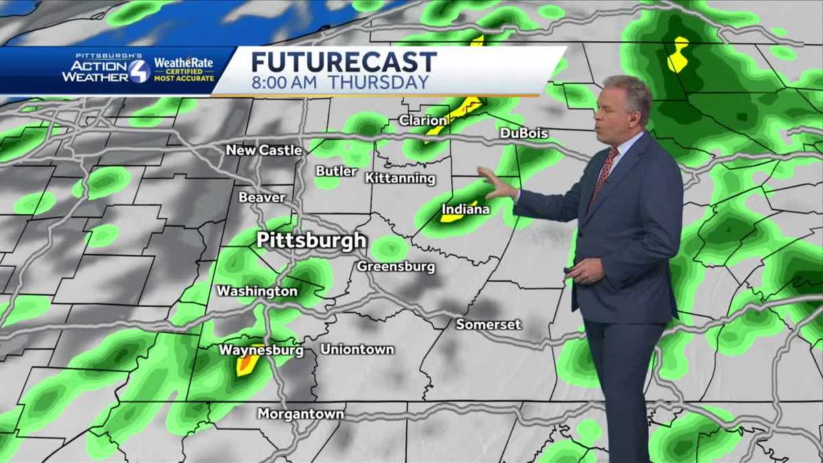 Scattered showers on Thursday