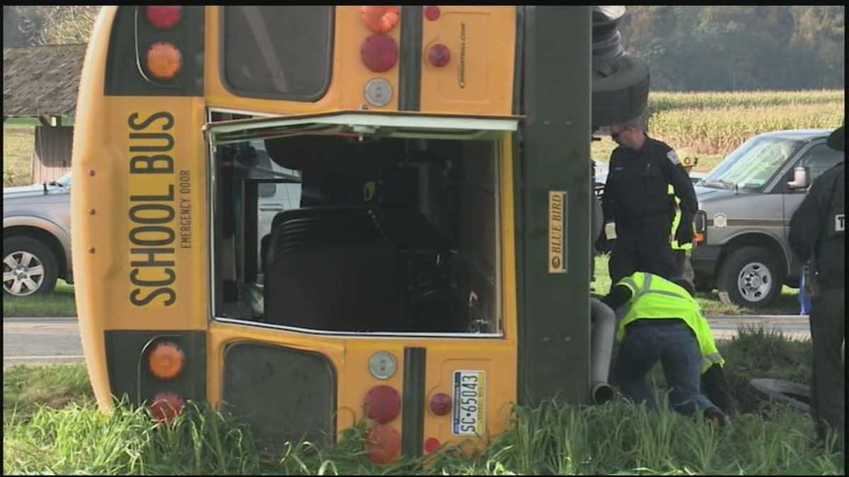 School bus involved in crash with dump truck