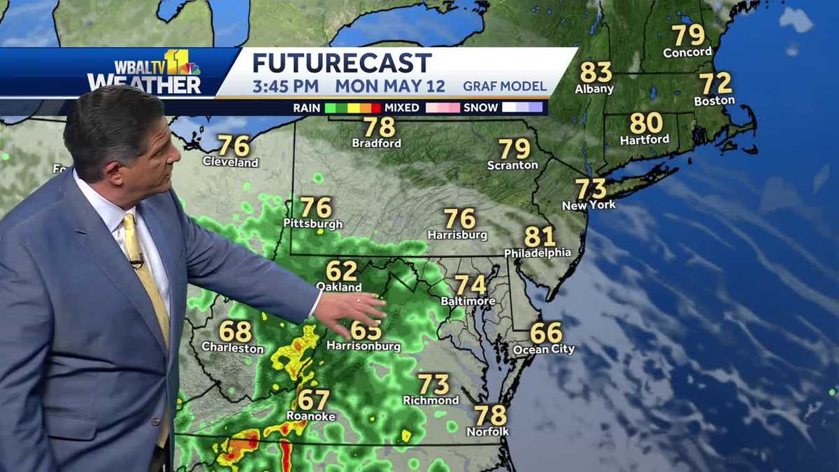 A pleasant Mother's Day will give way to showers