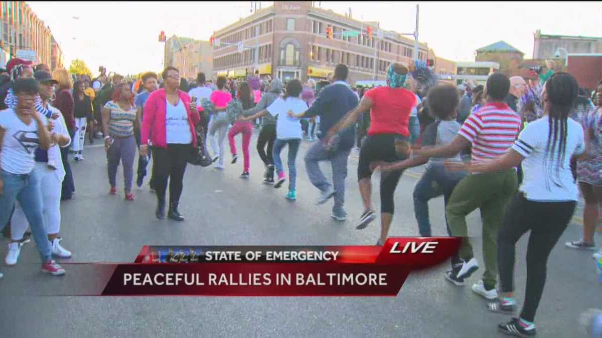 Dancing takes over peaceful rally