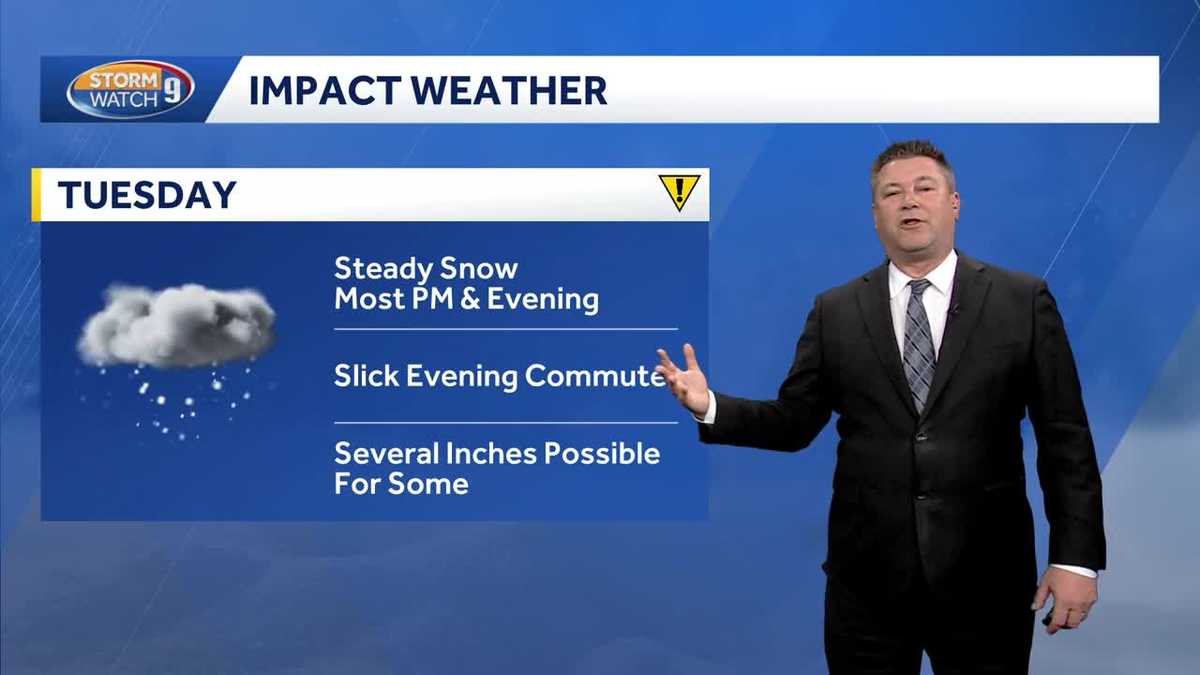 Video: Bright sunshine, brisk Monday ahead of snow Tuesday