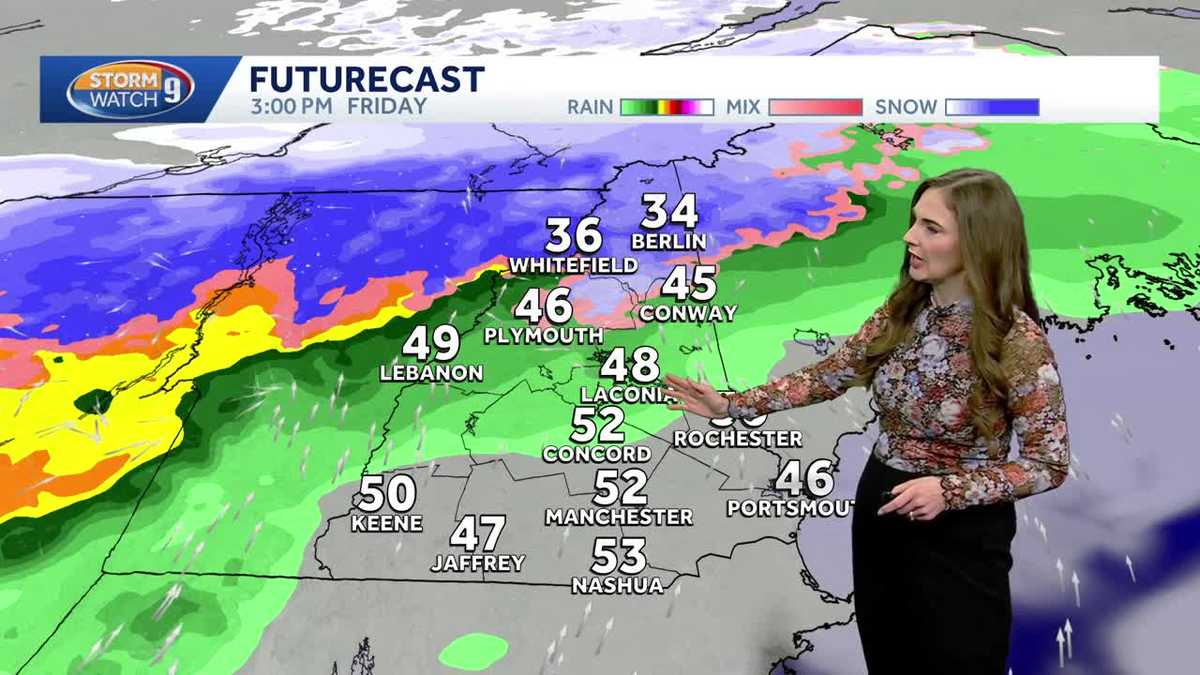Video: Snow, rain move through New Hampshire