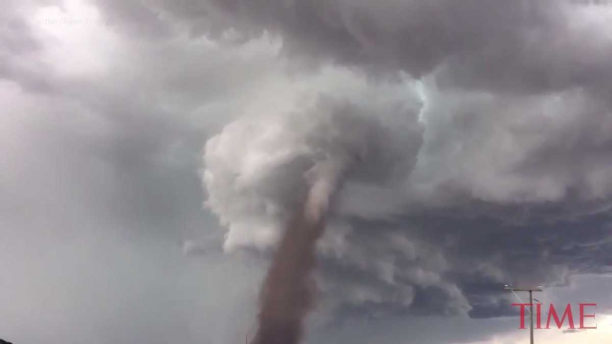 Watch a tornado touch down in Canada