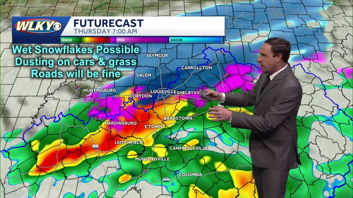 Scattered showers and snow Thursday morning