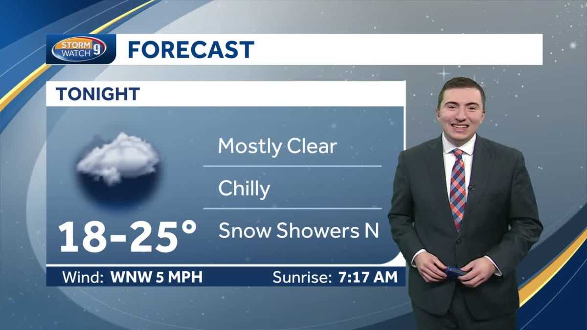 NH forecast video: Snow showers overnight for some