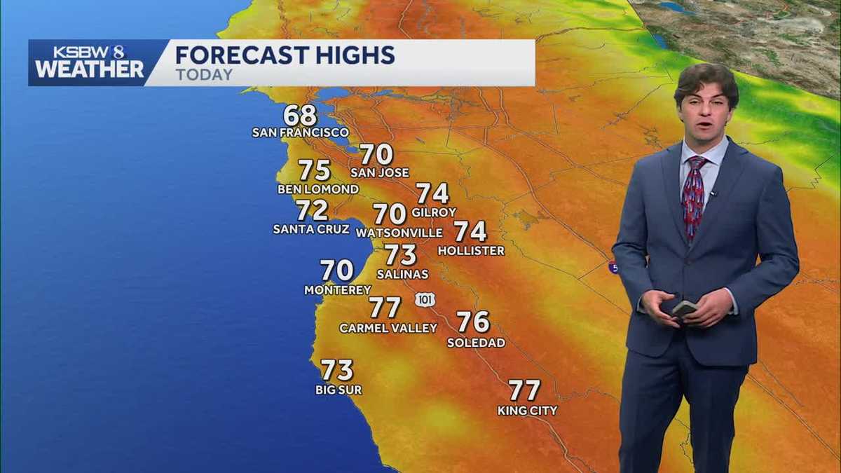 Warm and sunny conditions expected Monday across the Central Coast
