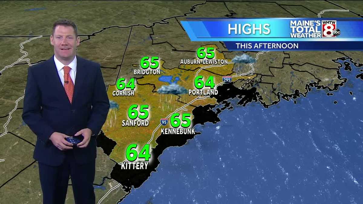 Heavy rain tracking through Maine