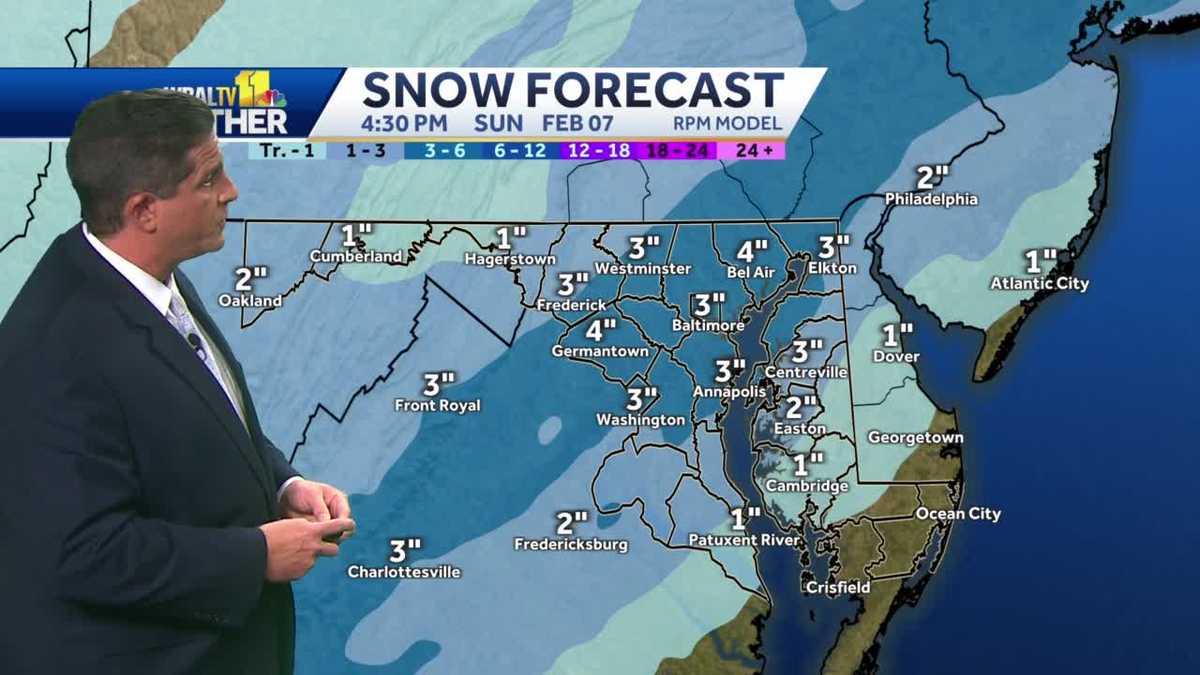 Rain changes to snow late Sunday morning