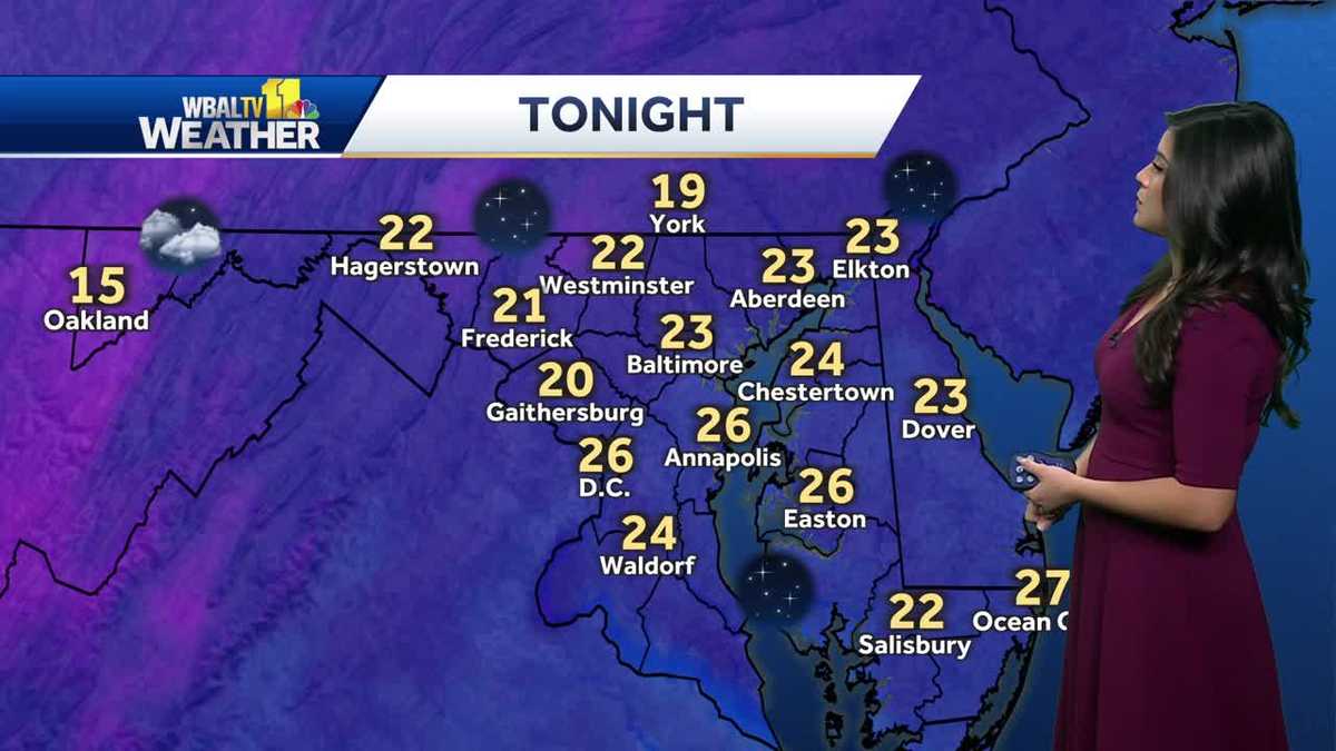 Clear skies and very chilly temps Sunday night