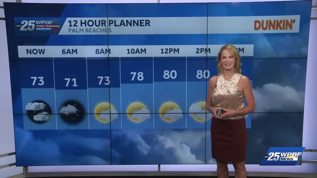 Warmer and humid with slight chance of showers for South Florida