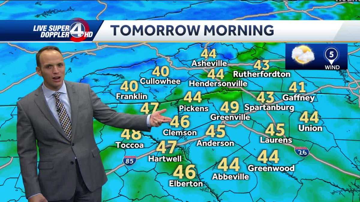 Greenville area Rain followed by cold blast