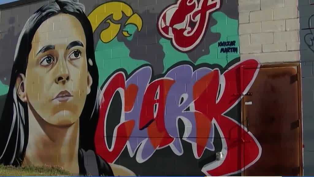 Indianapolis artist creates giant mural of Caitlin Clark