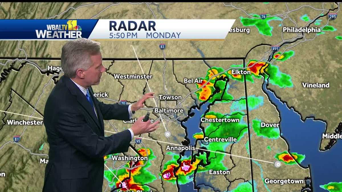 Storms move through Maryland Monday night