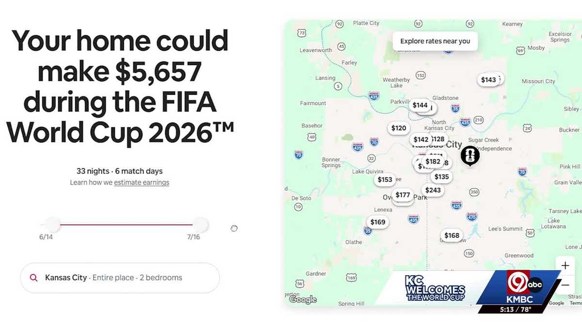 Airbnb launches calculator to estimate World Cup rental earnings in Kansas City