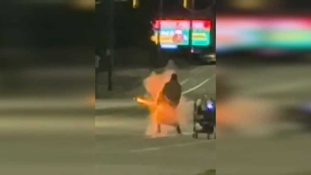 Shocking video shows man setting off firework in his hand in Manchester