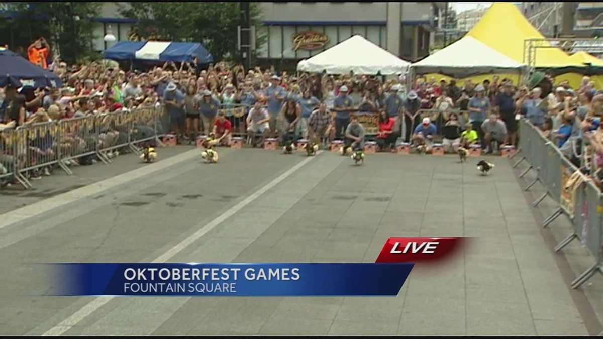 Randi Rico shows us the Oktoberfest Zinzinnati wiener dog races