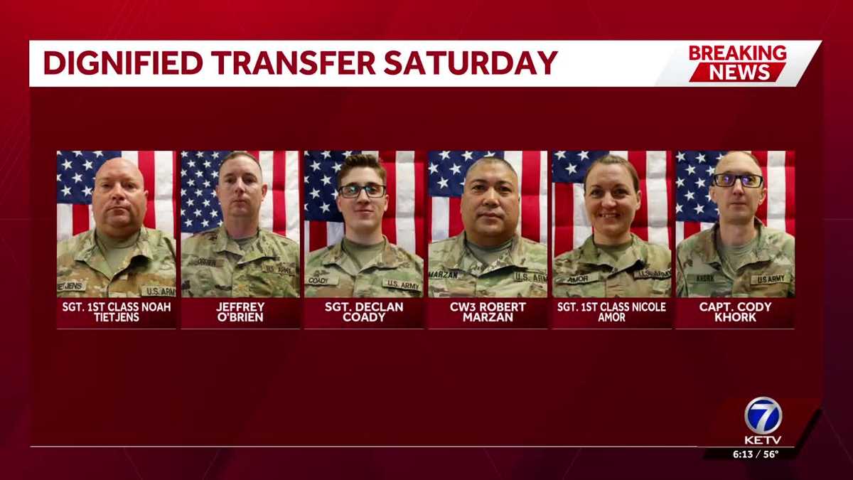 Dignified transfer for US service members killed in Kuwait will be on Saturday