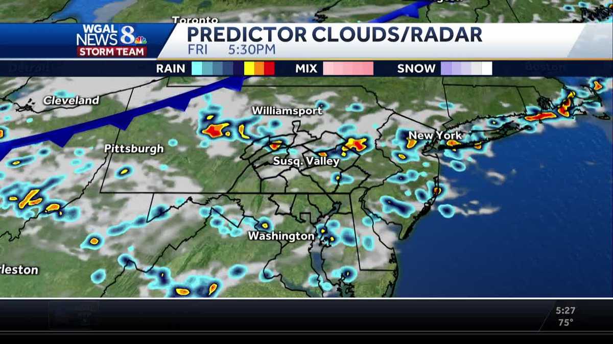 Steamy Friday, feels like 100+, few storms possible today